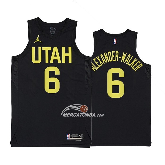 Maglia Utah Jazz Nickeil Alexander-Walker NO 6 Statement 2022-23 Nero